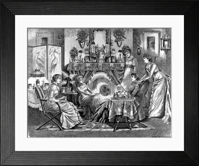 Framed Print : Tea and Tattle by Cyril R. Hallward Framed Print : Tea and Tattle by Cyril R. Hallward