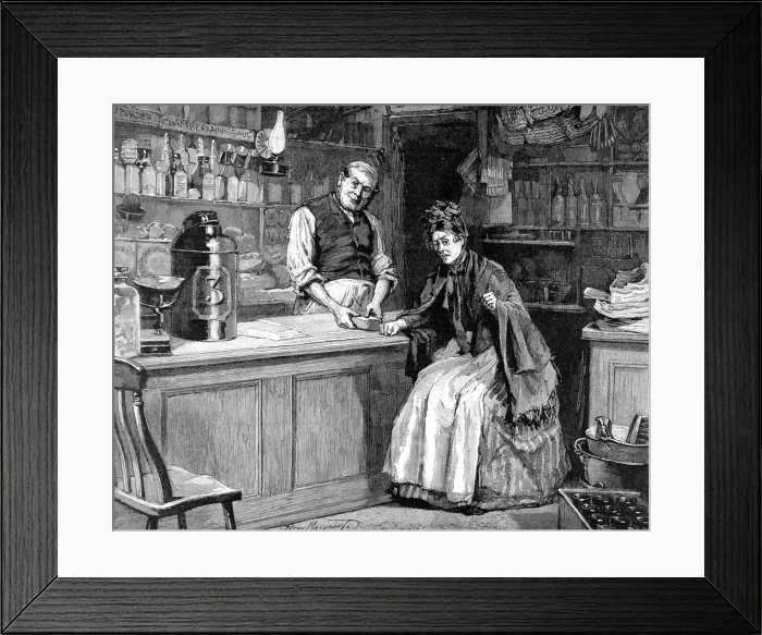 Framed Print : Grocers shop by Percy Macquoid Framed Print : Grocers shop by Percy Macquoid