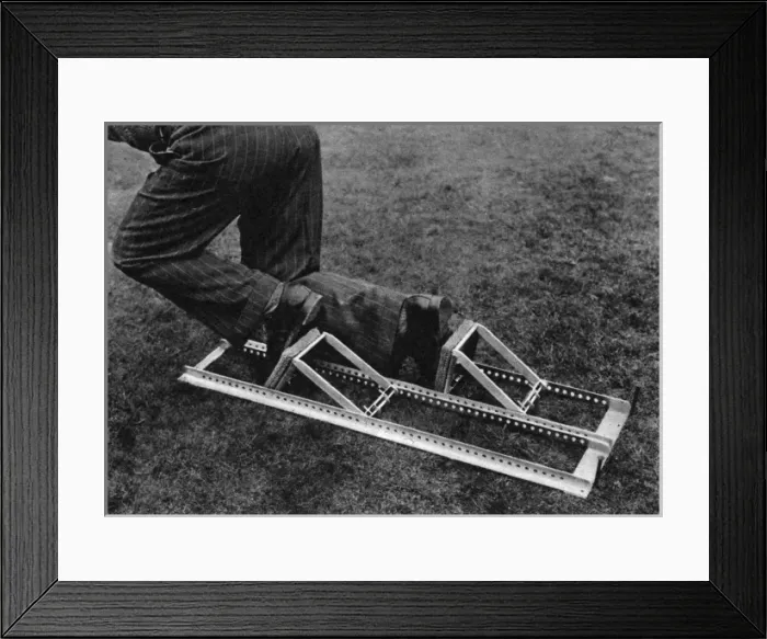 Framed Print : Starting blocks - 1948 Olympics Framed Print : Starting blocks - 1948 Olympics