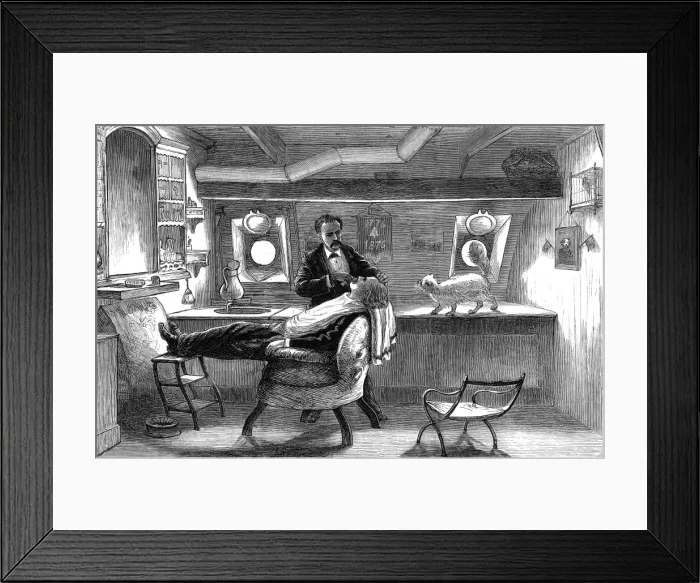 Framed Print : The Barbers Saloon