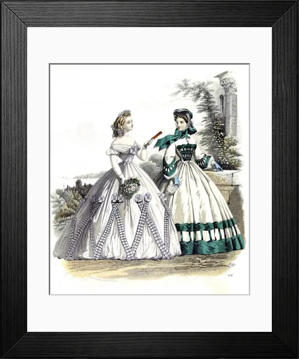 Framed Print : Ladies fashions from 1869