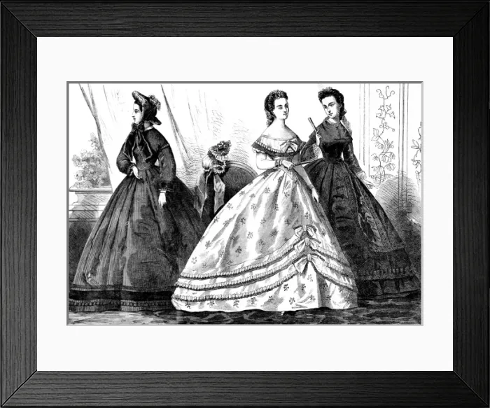 Framed Print : Paris fashions for February, 1864 Framed Print : Paris fashions for February, 1864