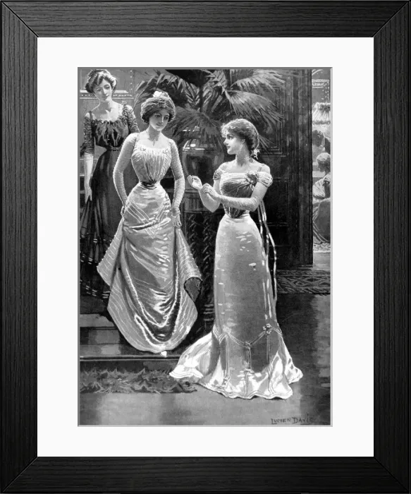 Framed Print : Ladies at a Christmas ball, c. 1902