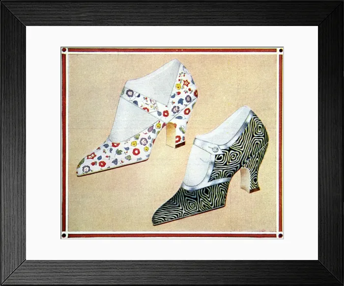 Framed Print : Footwear fashions, 1925 Framed Print : Footwear fashions, 1925