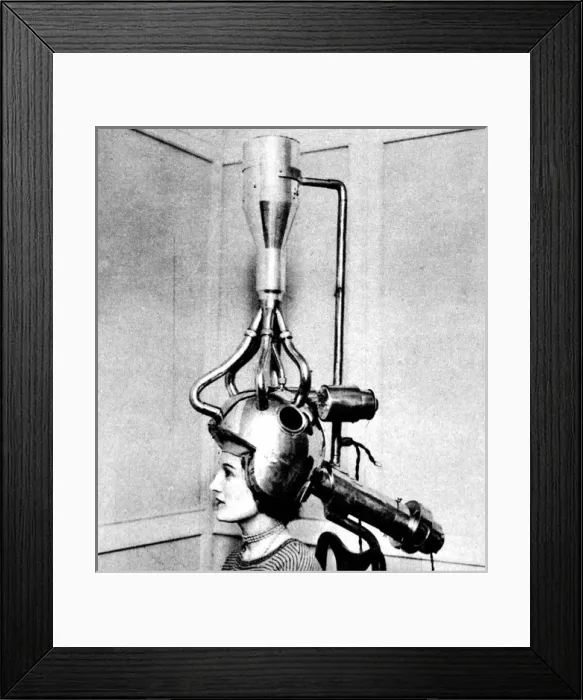 Framed Print : Hair-drying Device, 1928 Framed Print : Hair-drying Device, 1928