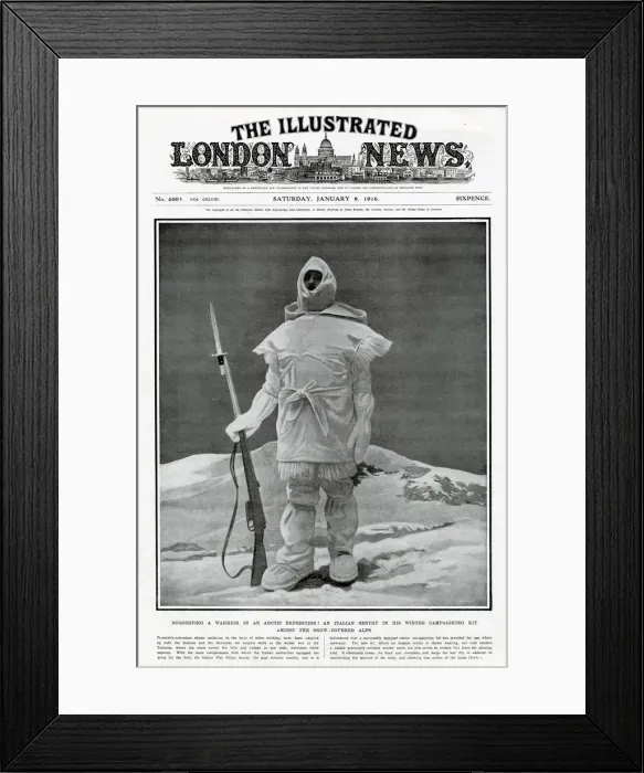 Framed Print : Italian soldier wearing white camoflague, for action in the snow of the Italian Alps Framed Print : Italian soldier wearing white camoflague, for action in the snow of the Italian Alps