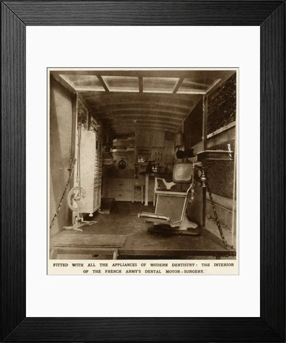 Framed Print : Interior of a mobile French dental laboratory 1916