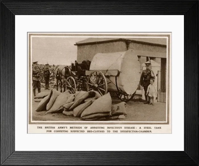 Framed Print : A mobile, military washing machine being guarded by troops Framed Print : A mobile, military washing machine being guarded by troops