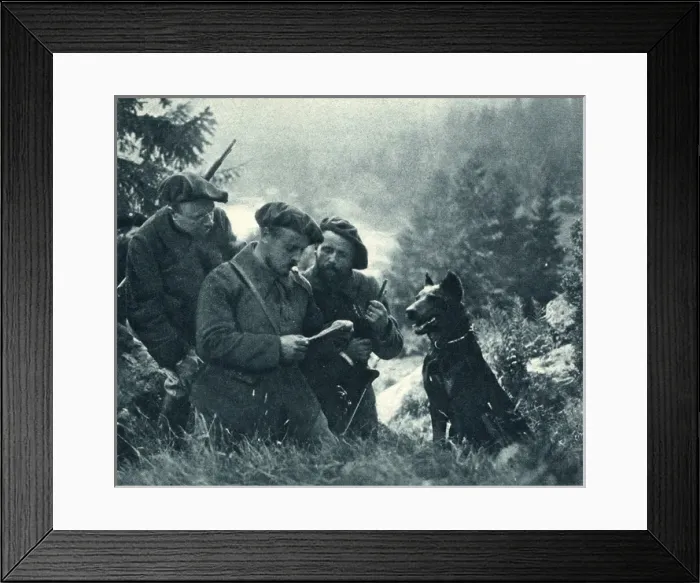 Framed Print : A French messenger dog delivers an important signal from Hea Framed Print : A French messenger dog delivers an important signal from Hea