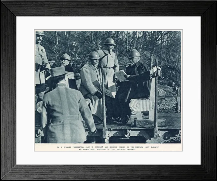 Framed Print : The two French VIPs as they travel on a converted narrow gauge military railway Framed Print : The two French VIPs as they travel on a converted narrow gauge military railway