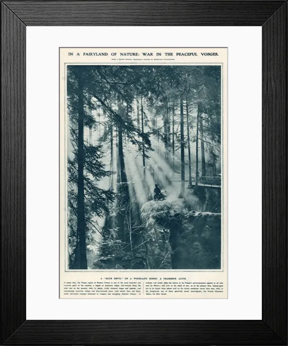 Framed Print : A French soldier seated in the idyllic surroundings of the Vosges region of eastern Framed Print : A French soldier seated in the idyllic surroundings of the Vosges region of eastern
