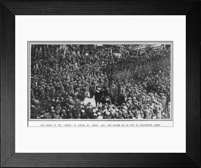 Framed Print : New Zealand troops marching to a memorial service in Westmin