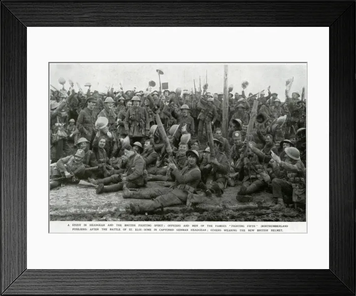 Framed Print : British soldiers celebrating after Battle of St. Eloi Framed Print : British soldiers celebrating after Battle of St. Eloi