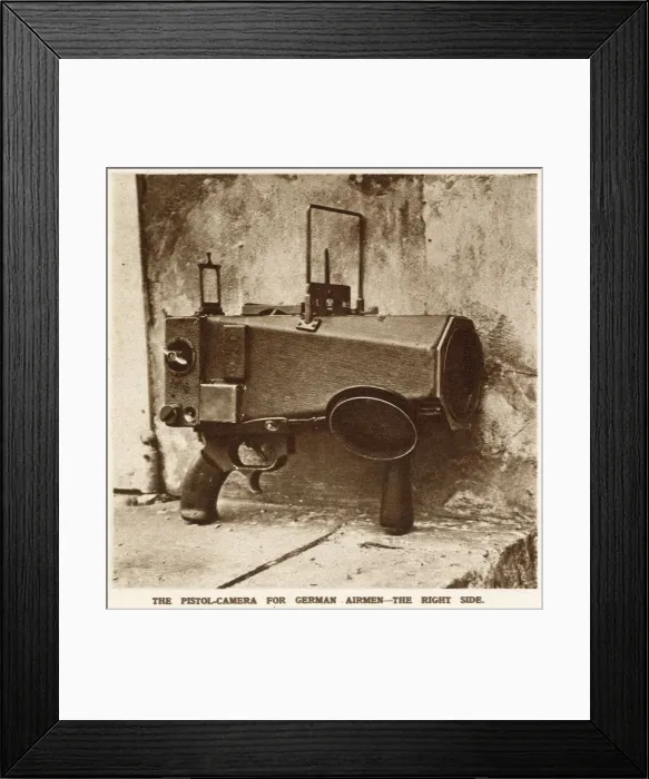 Framed Print : A pistol-camera of the type used by German airmen during the First World War to provide Framed Print : A pistol-camera of the type used by German airmen during the First World War to provide