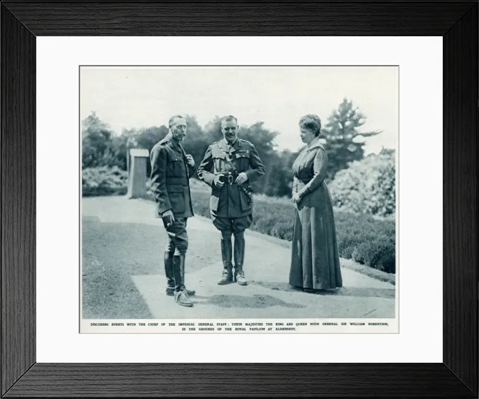 Framed Print : King George V with Queen Mary and General Sir William Robert Framed Print : King George V with Queen Mary and General Sir William Robert