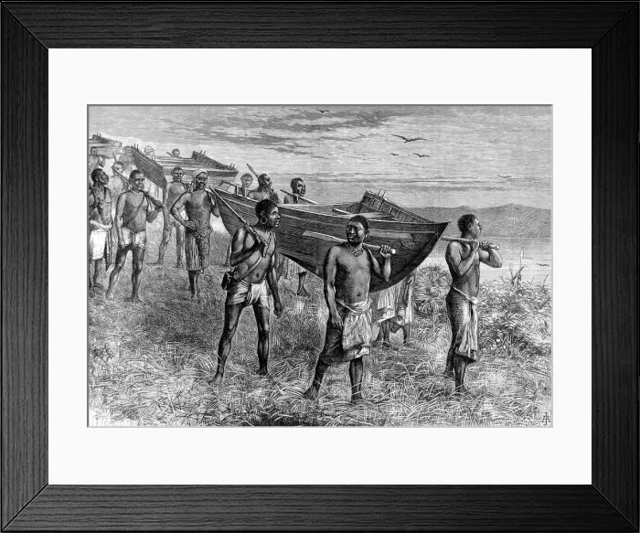 Framed Print : A Sectional Boat used by Sir Henry Morton Stanley in Africa Framed Print : A Sectional Boat used by Sir Henry Morton Stanley in Africa