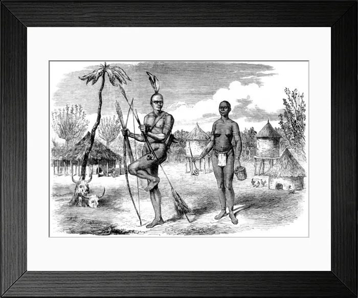 Framed Print : A Typical Gondokoro Homestead, c. 1862 Framed Print : A Typical Gondokoro Homestead, c. 1862