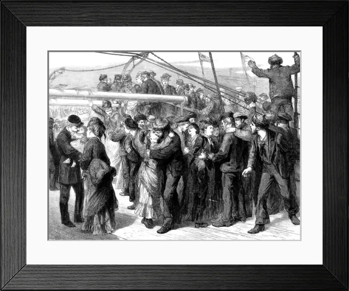 Framed Print : The Scene on the Deck of HMS Discovery at Portsmouth, 1876