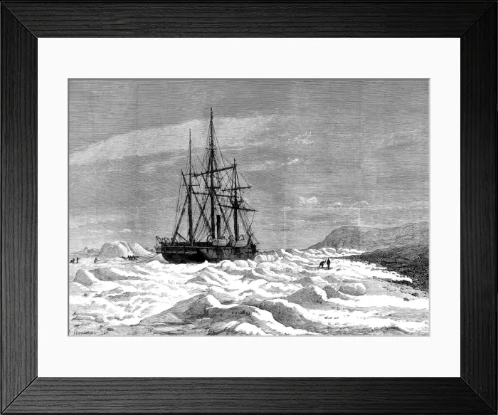 Framed Print : HMS Alert caught in ice off Cape Beechey, 1875-1876 Framed Print : HMS Alert caught in ice off Cape Beechey, 1875-1876