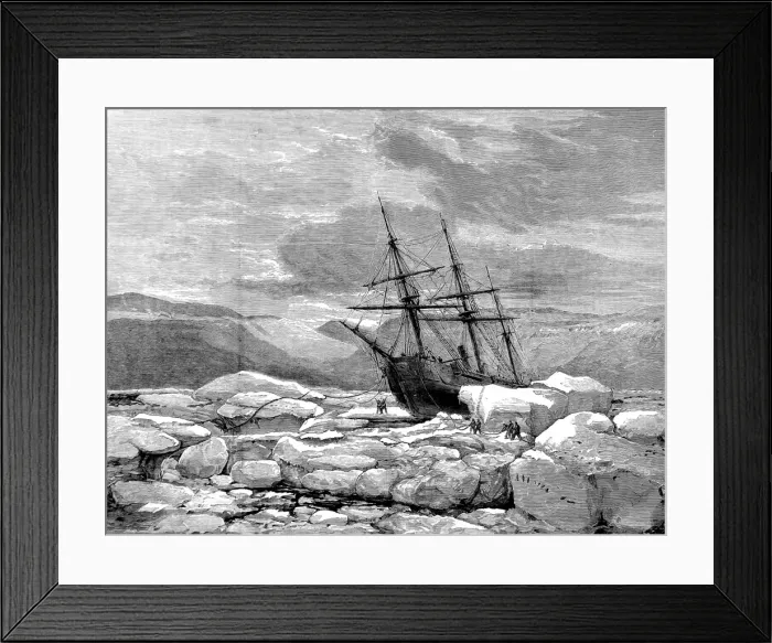 Framed Print : HMS Alert pushed aground by ice, Radmore Harbour, 1875-187 Framed Print : HMS Alert pushed aground by ice, Radmore Harbour, 1875-187
