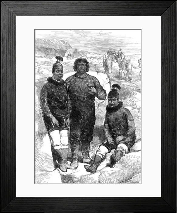 Framed Print : Greenlanders of Disco Island, 1875 Framed Print : Greenlanders of Disco Island, 1875