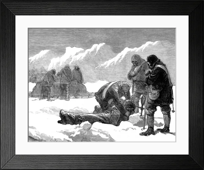 Framed Print : A Funeral in the Ice, British Arctic Expedition, 1875-1876