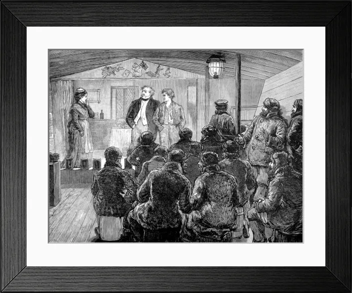 Framed Print : The Theatre on board HMS Alert, British Arctic Expeditio Framed Print : The Theatre on board HMS Alert, British Arctic Expeditio