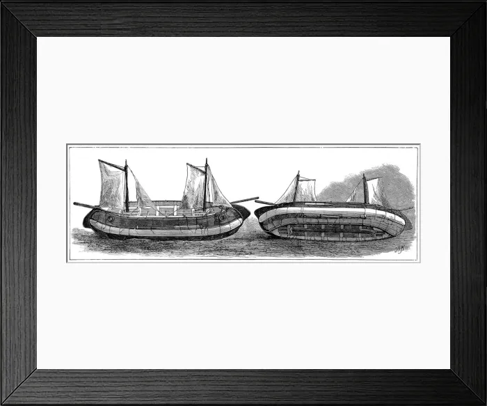 Framed Print : Patent Reversible Lifeboat, 1875