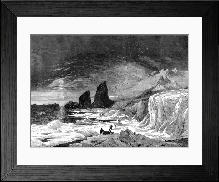 Framed Print : The Cape of Pillars, Crown Prince Rudolf Land, 1875