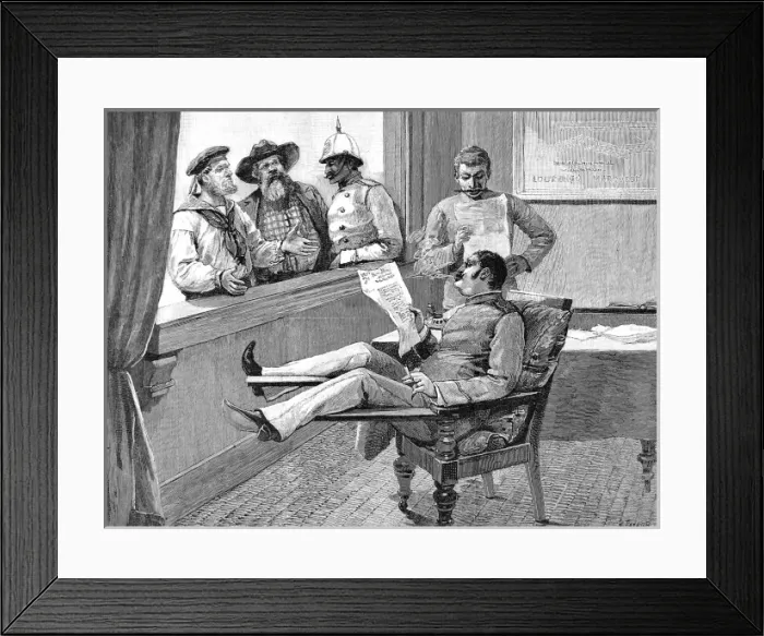 Framed Print : The Passport Office at Delagoa Bay, Africa, 1889 Framed Print : The Passport Office at Delagoa Bay, Africa, 1889