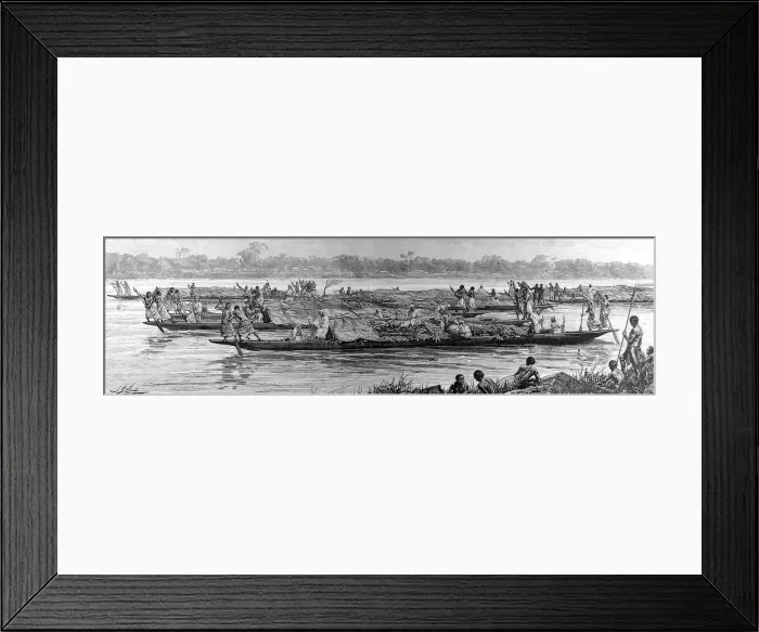 Framed Print : Tippoo Tibs Grand Canoes on the Congo River, 1888 Framed Print : Tippoo Tibs Grand Canoes on the Congo River, 1888