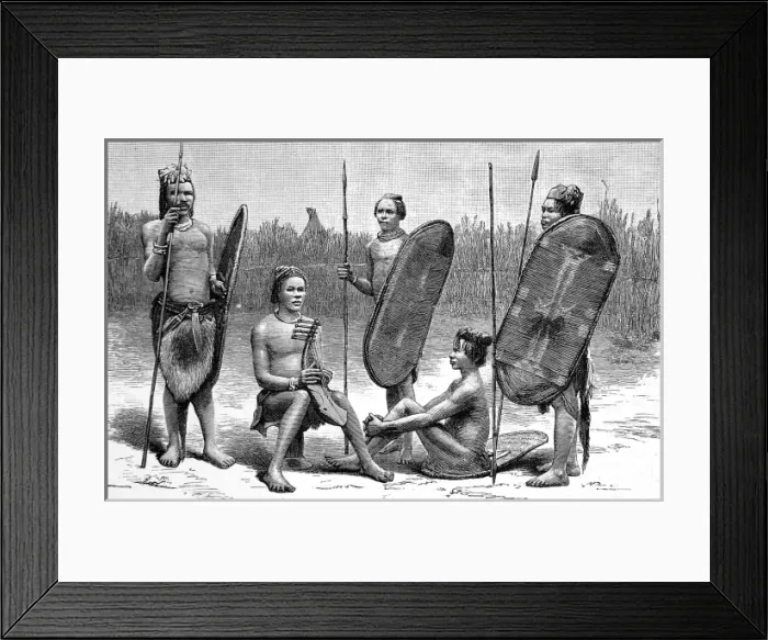 Framed Print : Men of the Niam-Niam Tribe, Sudan, c. 1887 Framed Print : Men of the Niam-Niam Tribe, Sudan, c. 1887