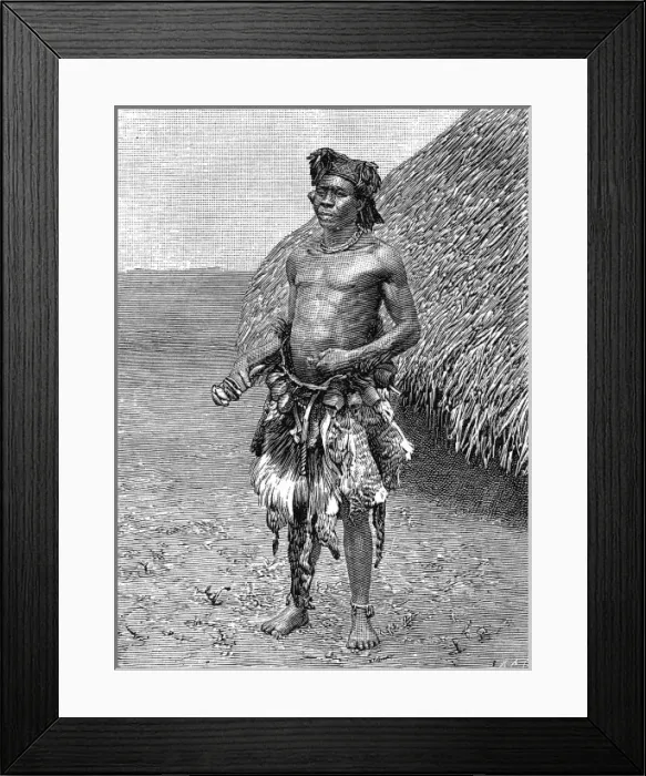 Framed Print : A Wizard of the Niam-Niam Tribe, Sudan, c. 1887 Framed Print : A Wizard of the Niam-Niam Tribe, Sudan, c. 1887