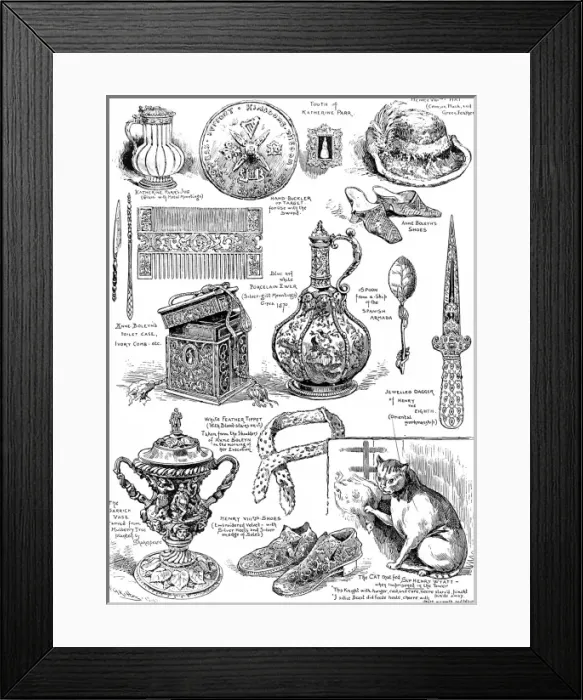 Framed Print : Items in the Tudor Exhibition, 1890 Framed Print : Items in the Tudor Exhibition, 1890
