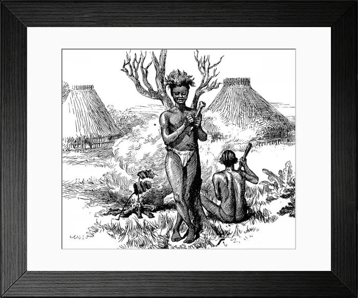 Framed Print : Cannibals cooking, Central Africa, 1888 Framed Print : Cannibals cooking, Central Africa, 1888
