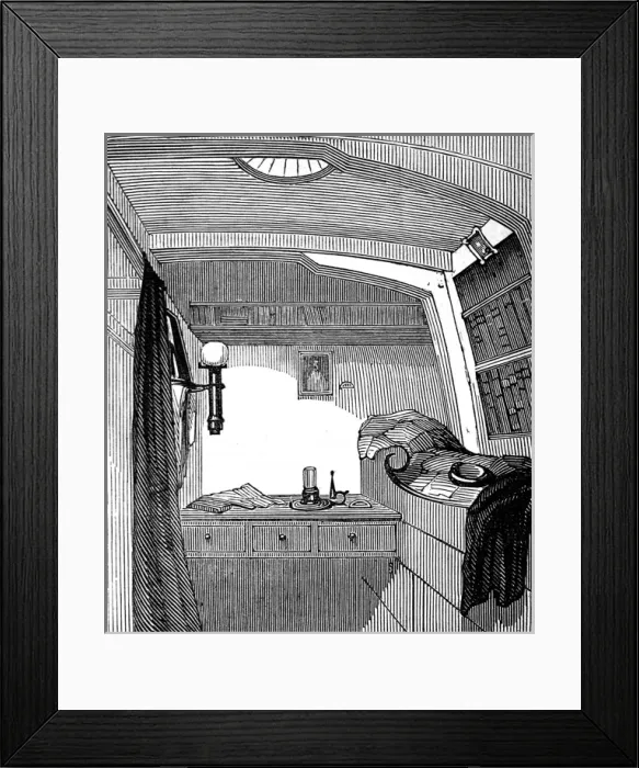 Framed Print : Captain James Fitzjamess Cabin aboard HMS Erebus, 1845 Framed Print : Captain James Fitzjamess Cabin aboard HMS Erebus, 1845