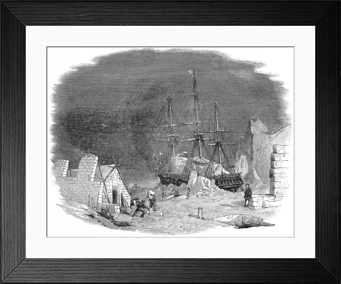Framed Print : Winter Quarters, Arctic Explorers, c. 1849 Framed Print : Winter Quarters, Arctic Explorers, c. 1849