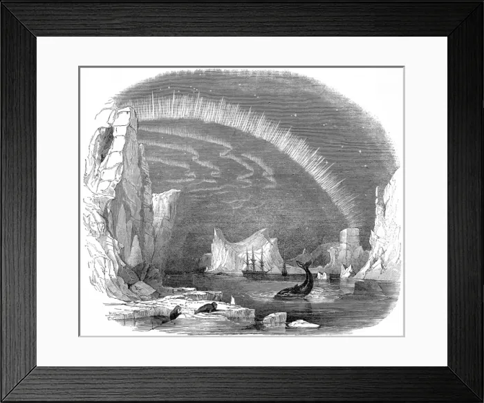 Framed Print : Icebergs and the Aurora Borealis, Arctic, c. 1849 Framed Print : Icebergs and the Aurora Borealis, Arctic, c. 1849