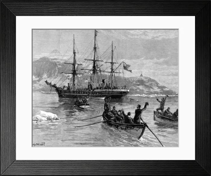 Framed Print : The Crew of the Eira Arctic Expedition reach safety, 1882 Framed Print : The Crew of the Eira Arctic Expedition reach safety, 1882