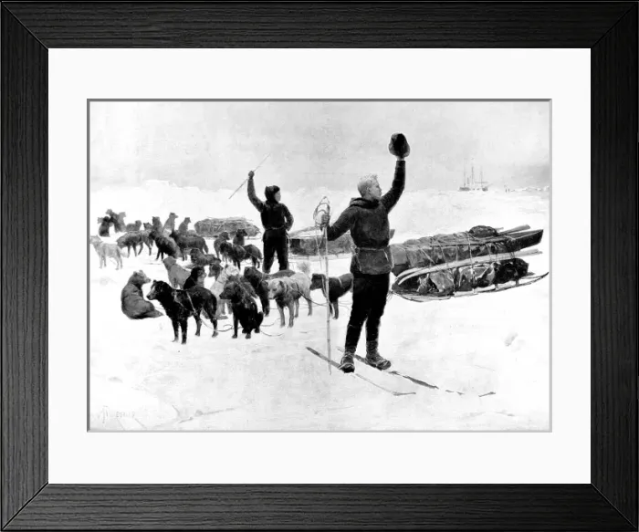 Framed Print : Fridtjof Nansen and Hjalmar Johansen head for the North Pole Framed Print : Fridtjof Nansen and Hjalmar Johansen head for the North Pole