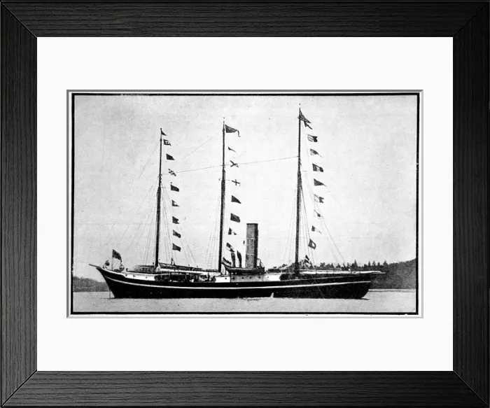 Framed Print : The steam-ship Roosevelt departing for the Arctic, 1908