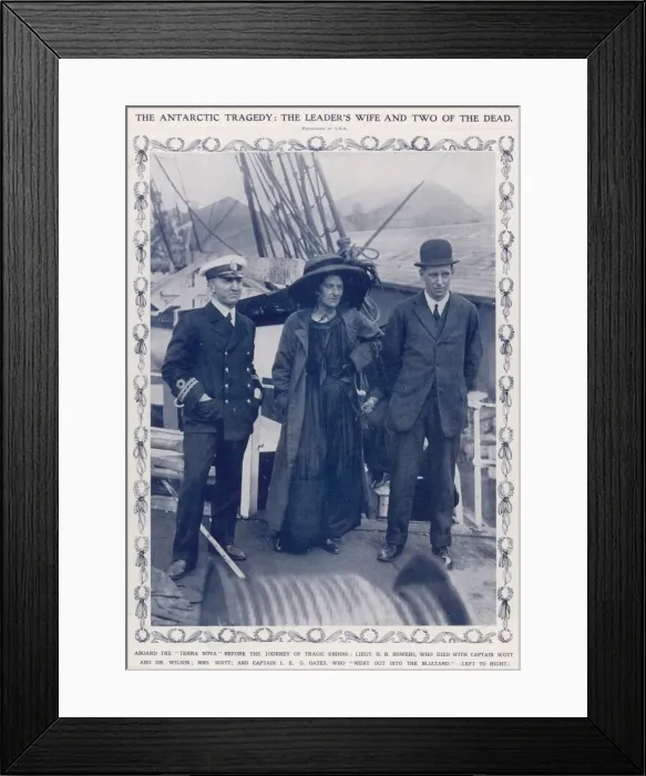 Framed Print : Lt. Bowers, Mrs. Scott and Captain Oates aboard Terra Nova Framed Print : Lt. Bowers, Mrs. Scott and Captain Oates aboard Terra Nova