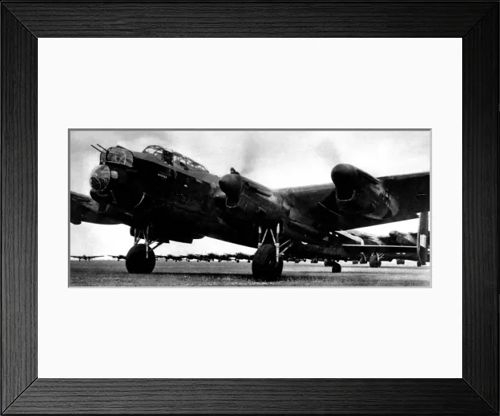 Framed Print : Lancaster Bombers ready to take off, 1942 Framed Print : Lancaster Bombers ready to take off, 1942