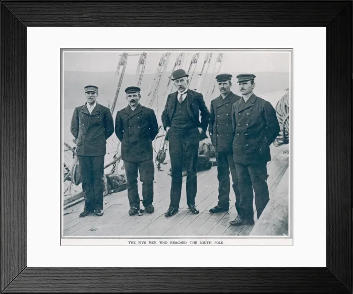 Framed Print : Roald Amundsen and his men aboard the Fram, Hobart, 1912 Framed Print : Roald Amundsen and his men aboard the Fram, Hobart, 1912