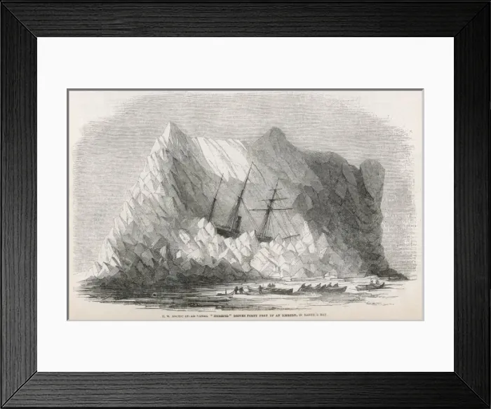 Framed Print : Hms intrepid on an Iceberg, Baffin Bay