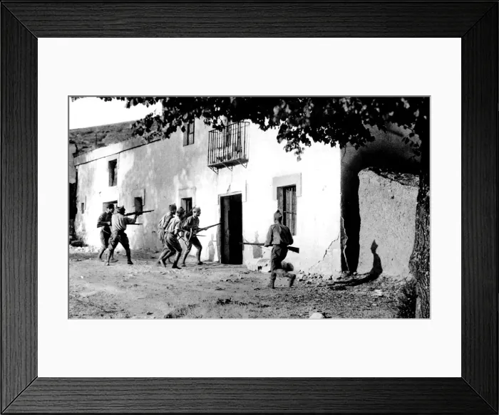 Framed Print : Nationalist soldiers assaulting a house near Irun; Spanish C Framed Print : Nationalist soldiers assaulting a house near Irun; Spanish C