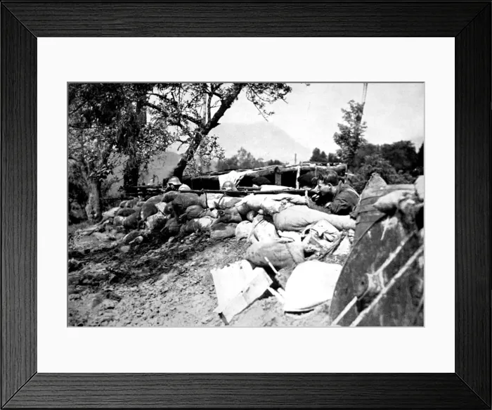 Framed Print : Republican Troops in a fortified position, near San Sebastia Framed Print : Republican Troops in a fortified position, near San Sebastia