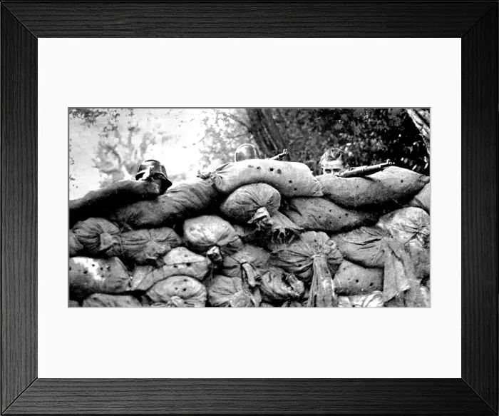 Framed Print : Republican Troops in a fortified position, near San Sebastia Framed Print : Republican Troops in a fortified position, near San Sebastia