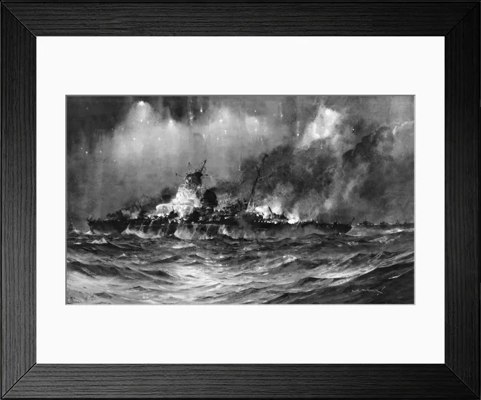 Framed Print : The Sinking of the the Scharnhorst at the Battle of North