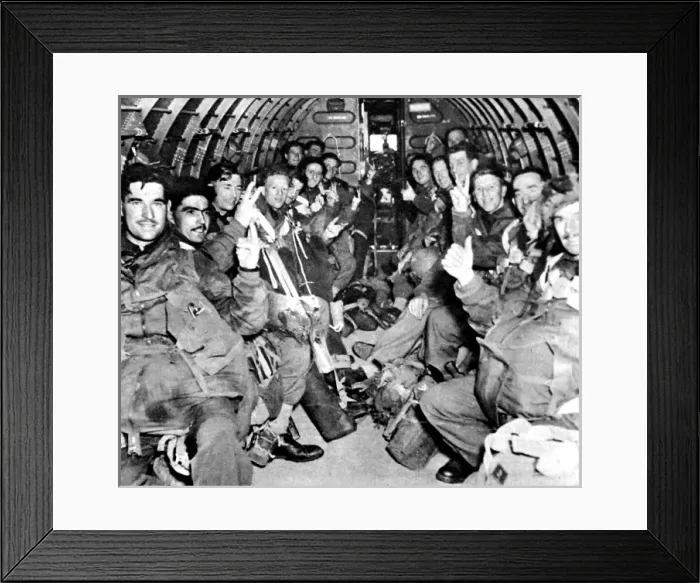 Framed Print : Men of the British First Airborne Division in a glider; Seco Framed Print : Men of the British First Airborne Division in a glider; Seco